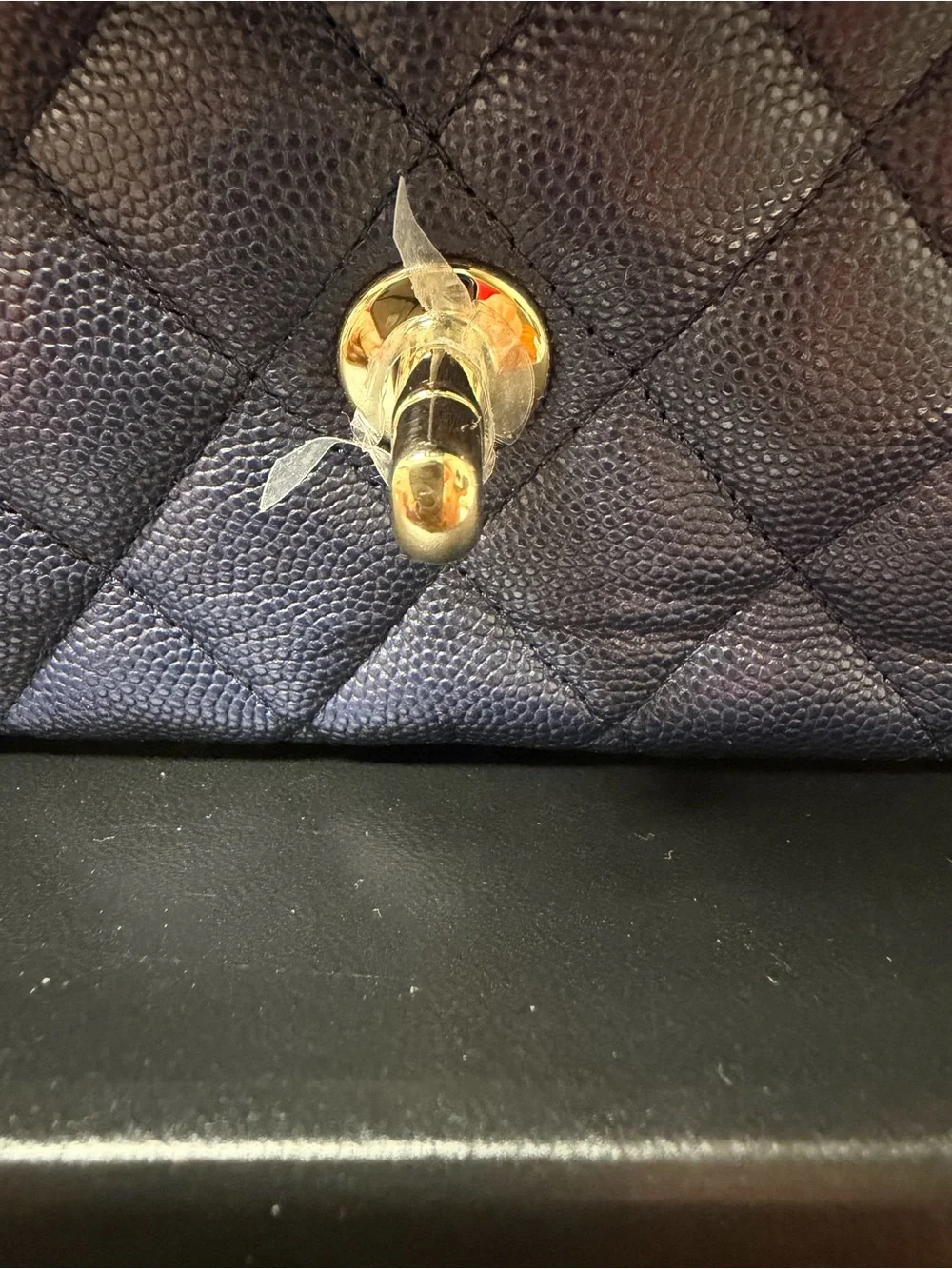 Chanel Classic Double Flap Bag in Dark Blue (Navy) Caviar Leather with Silver Ha